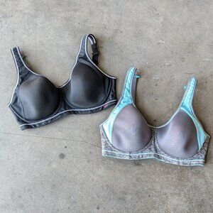 Freya Sonic High Impact Underwire Sport Bra Black Gray Bundle size 32DD